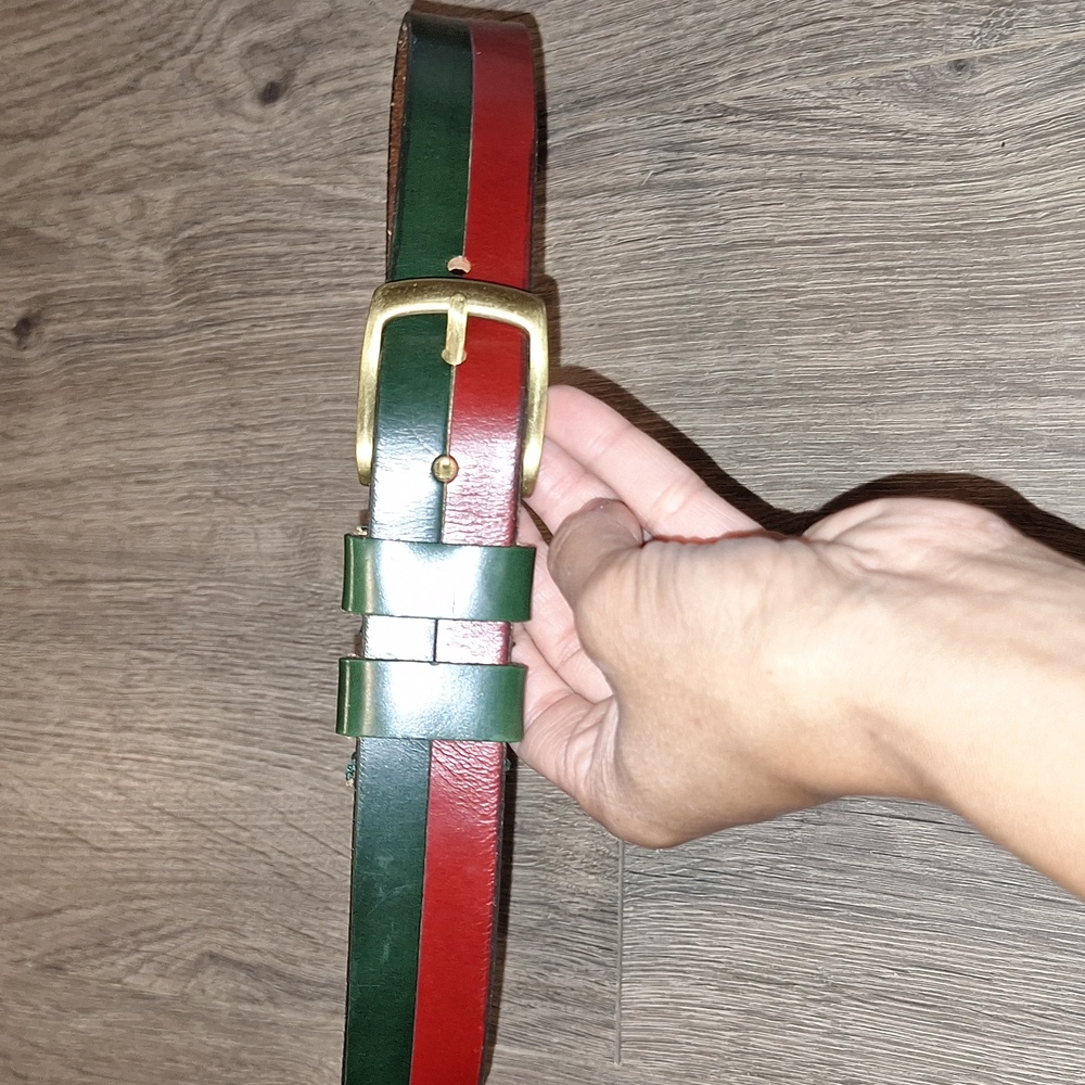 Paul Smith Green & Red Leather Belt